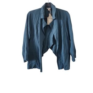 Linen Viscose Asymmetrical Blazer